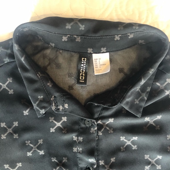 H&M Button Down Sheer Shirt - Picture 5 of 7